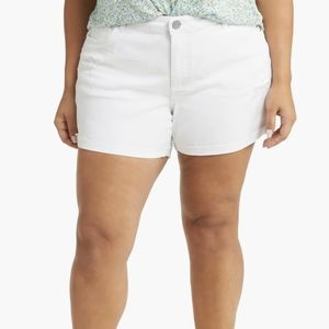Kut From the Kloth Katy White Distressed Boyfriend Denim Shorts Size 18W